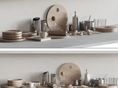 067 Kitchen Decor Set Accessories 02 3D model