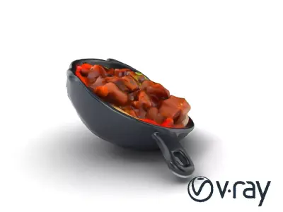 Sizzling Fajita Platter Skillet 3D model pack Low-poly 3D model