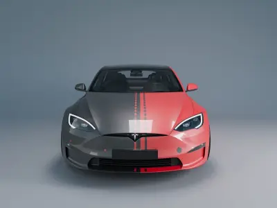 Tesla model S Plaid 2023 Luxory sport 3D model