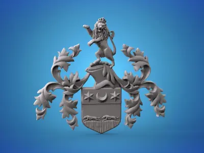 Coat of arms 3D model STL  for CNC router and 3D printing 3D print model