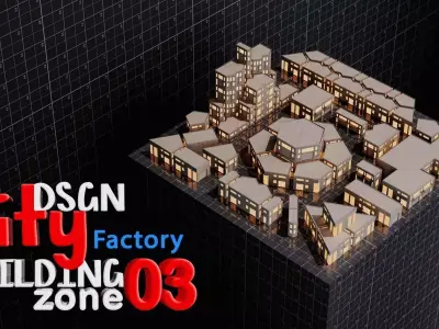 SimplePoly  factory KITBASH Low-poly 3D model-Urban Vol 03 Low-poly 3D model