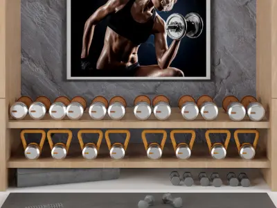 Home Gym Yoga Fitness Decoration Set 58   3D model