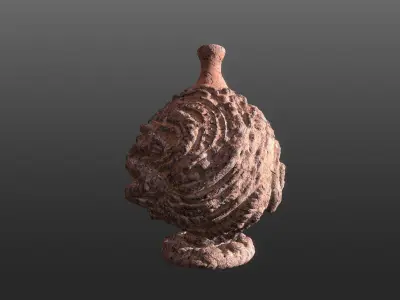 Serpe Terracotta Vase with Antique mandala 3D details 3D print model