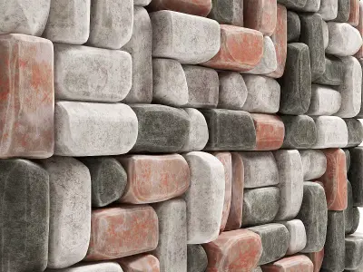 Stone block old decor  3D model
