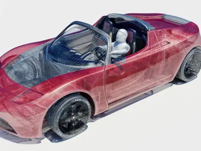 Tesla Roadster RC 3D print model
