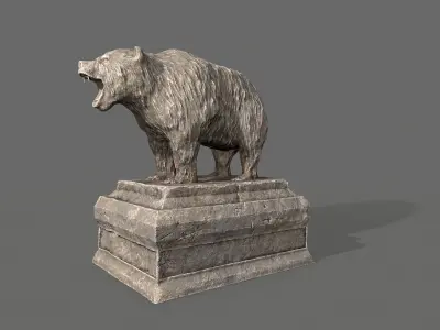 Bear Statue Low-poly 3D model