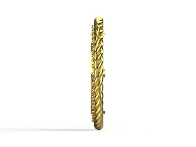 Classic Gold Pendant with Coral Stone and Diamonds Model jp0303 3D print model