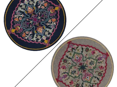 Round Rug Set 32 3D model