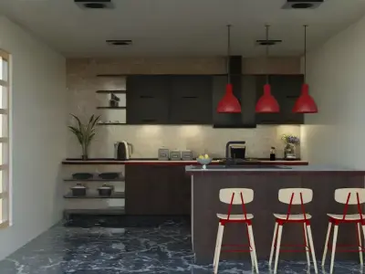 Modern Kitchen 3D model buy