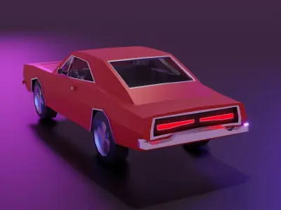 Dodge charger 1969  Low-poly 3D model