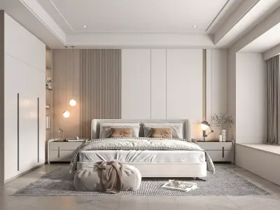 Cozy Bedroom Interior Scene 3D model purchase