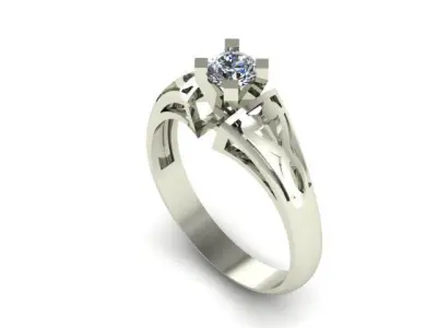 solitair ring ready to print 3D print model