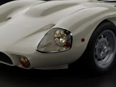 1960s  Le Mans Style GT Racing Classic Coupe Low-poly 3D model