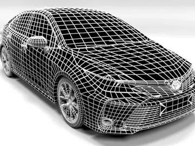 TOYOTA COROLLA SEDAN Low-poly 3D model