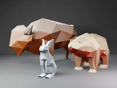 Polygon Spirit Animals  Low Poly Pack Low-poly 3D model