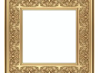 Classic Frame and Mirror 077 Low-poly 3D model