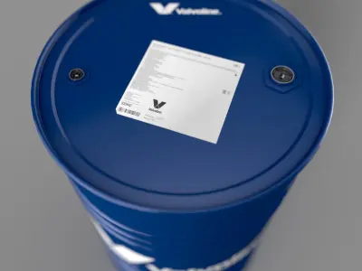 Realistic Valvoline Oil Barrel 3D Model Low-poly 3D model