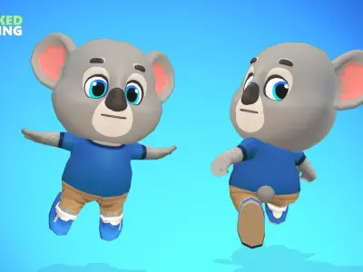 Koala Bear Animated Rigged Low-poly 3D model
