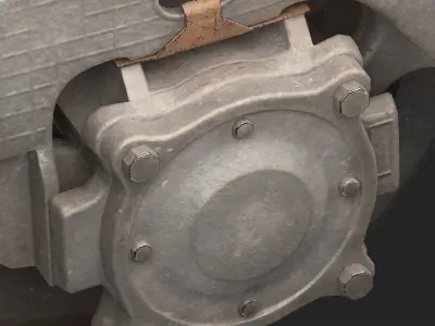 Wagon bogie Low-poly 3D model