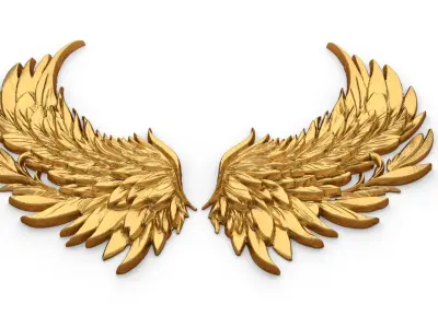 Wings Printable carved decor 04 3D print model