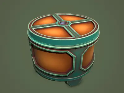 Cylinder lootbox Low-poly 3D model