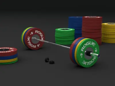 Olympic Weightlifting Barbell Crossfit 3D model
