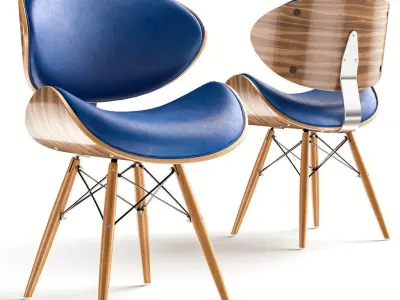 Corvus Madonna Mid-century Teal Accent Chair 3D model