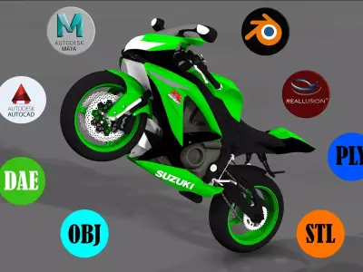 SUZUKI SPORT BIKE 3D model