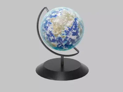 Realistic Globe 3D Model Free low-poly 3D model