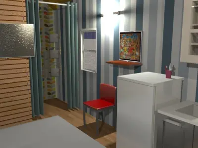 1 room house 3D model