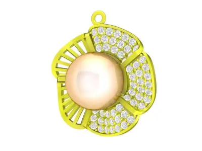 A4706 Luxury Diamond Pearl Pendant 3D print model
