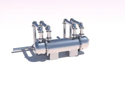 Refinery Shell and Tube Heat Exchanger 3D model