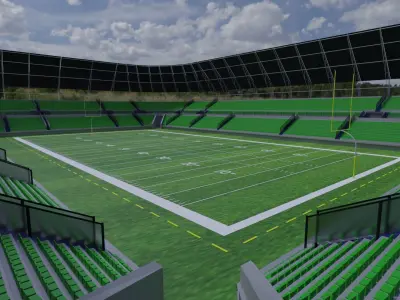 American Football Stadium Low-poly 3D model order