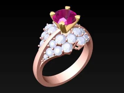 Diamond Ring - Womens Rings - N465 3D print model