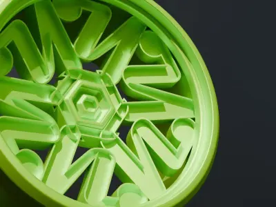 Green rim wheel 3D model