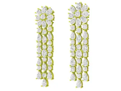 A7826 Luxury Diamond Women Earrings 3D print model