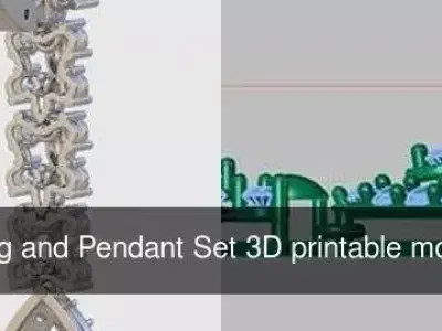 Ring Bracelet Earring and Pendant Set 3D printable model 0039 3D Model Pack