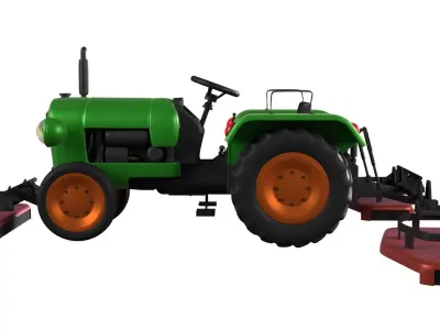 Tractor Grass Mower 3D model