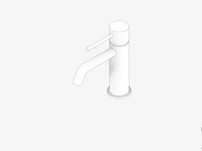 Basin Mixer - Luxury - Sleek - Curved Low-poly 3D model