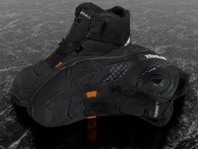 UNIKHAN WORK BOOTS 3D - BLACK Low-poly 3D model