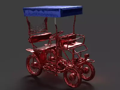 Chinese Surrey bike Low-poly 3D model