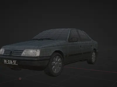 Peugeot 405 Lowpoly 3D Model Low-poly 3D model