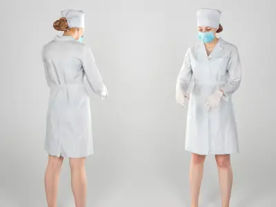 Surgical nurse ready for surgery 115 Low-poly 3D model