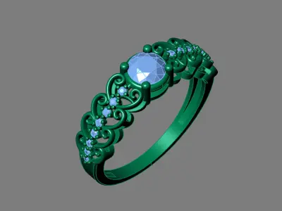Rings for Women Womens Rings Stone Ring Ready STL 3DM Models  3D print model