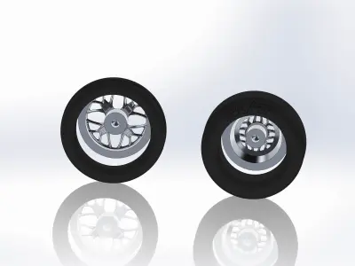 Set of wheel KEIZER Slepen for scale model of dragster 3D print model