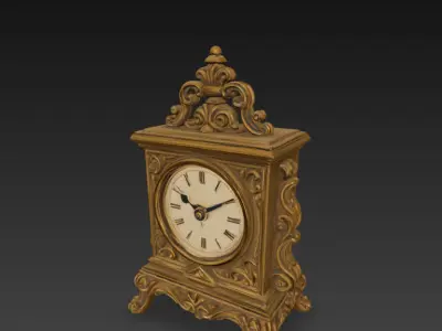 Antique Retro Table Clock 3D model