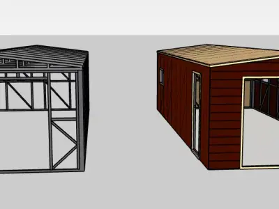 The best garage Low-poly 3D model