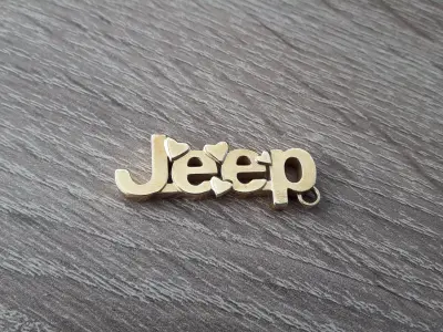 Jeep hearts keychain 3D print model