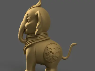 Cute Elephant 3D Model STL for Desk Decor and Gifts 3D print model