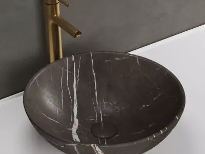 Giro pietra grey marble basin Lusso stone model 3D model